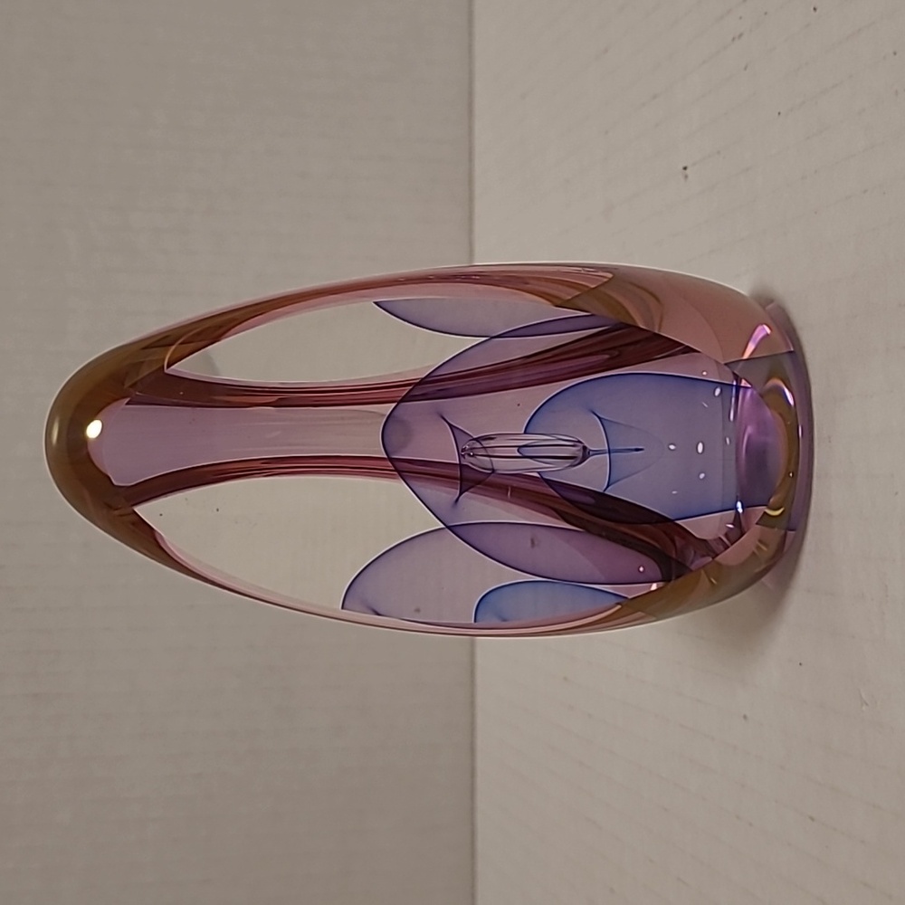 Edward Kachurik Art Glass 3 Panel Sculpture Amethyst Paperweight - Picture 6 of 16